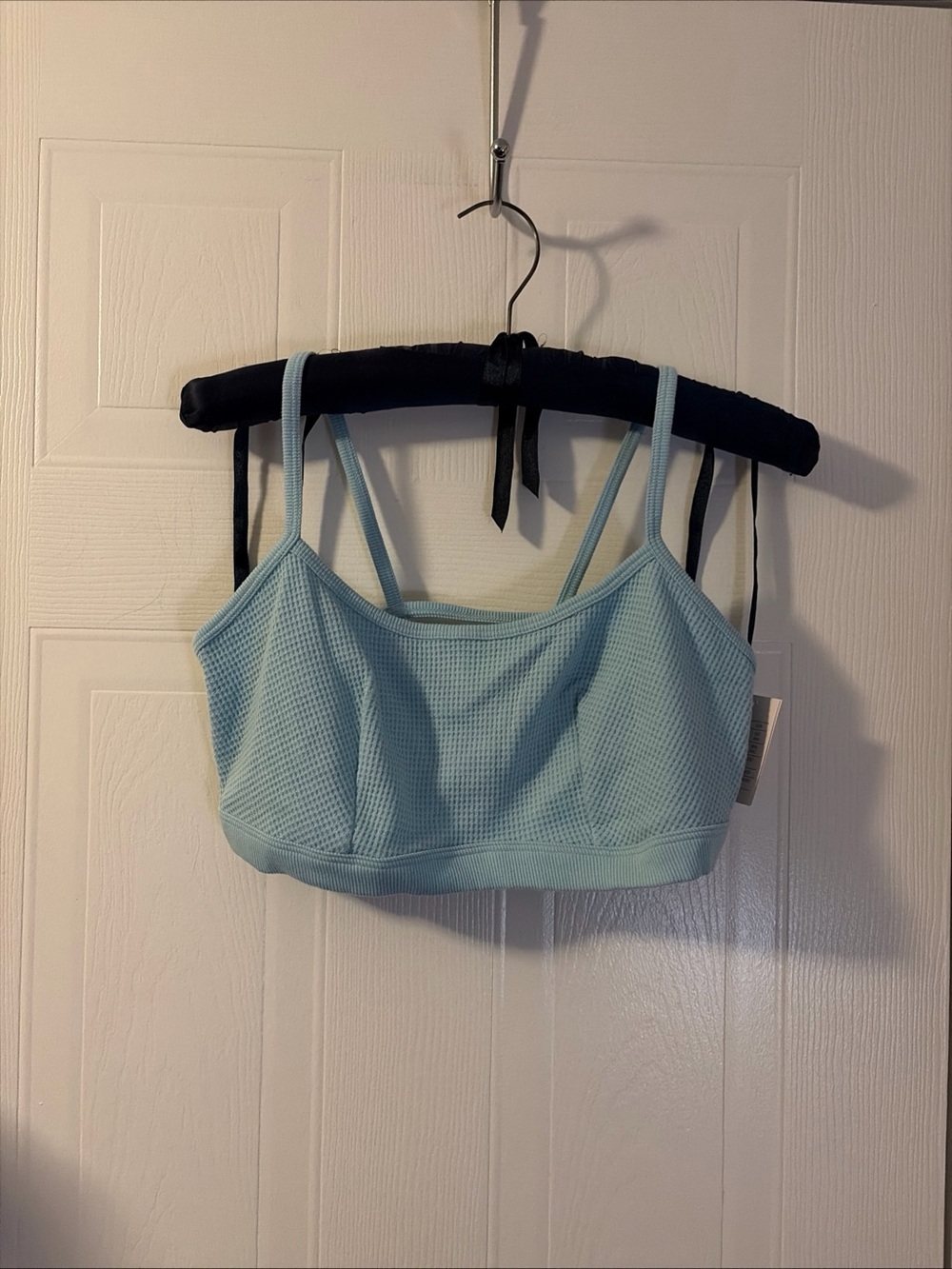 Auden Wireless Knit Waffle Pullover Bralette Bra Stretch Blue Large